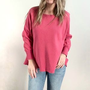 WE THE FREE Free People Amelia Pink split back hem thermal top size XS